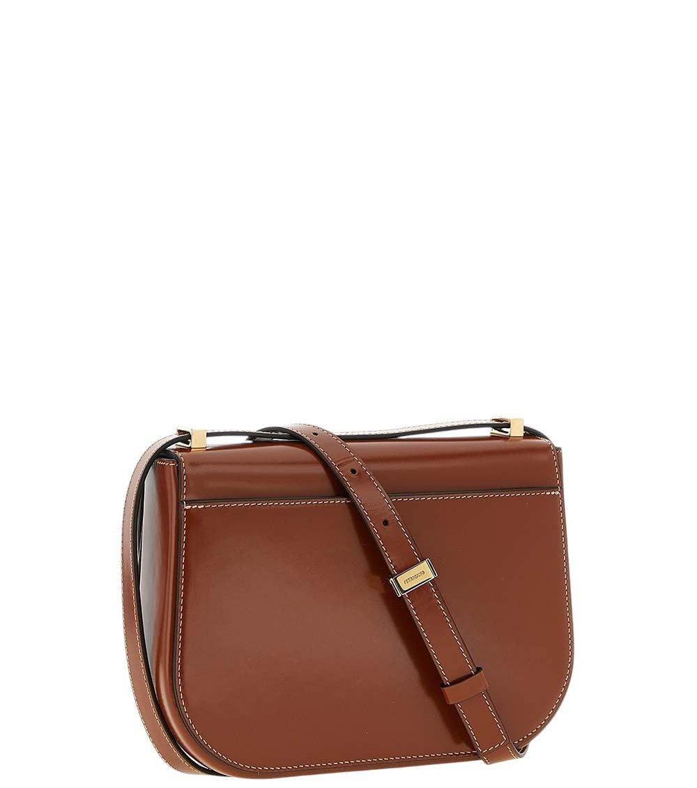 Brown Double Gancini Small Crossbody Bag 3