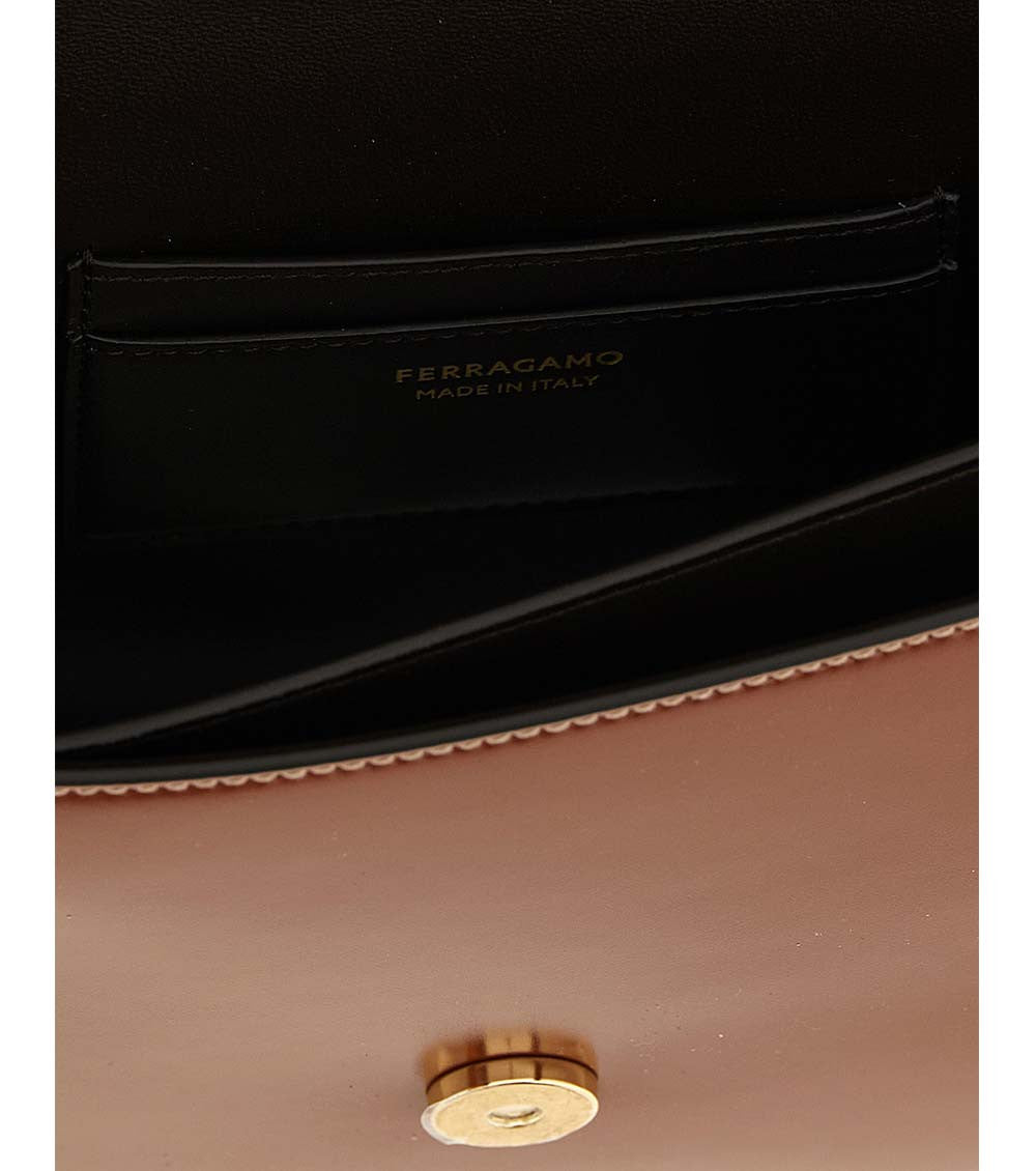 Brown Double Gancini Small Crossbody Bag 4