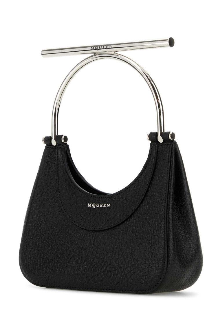 Black leather mini Cross-Bar handbag 2
