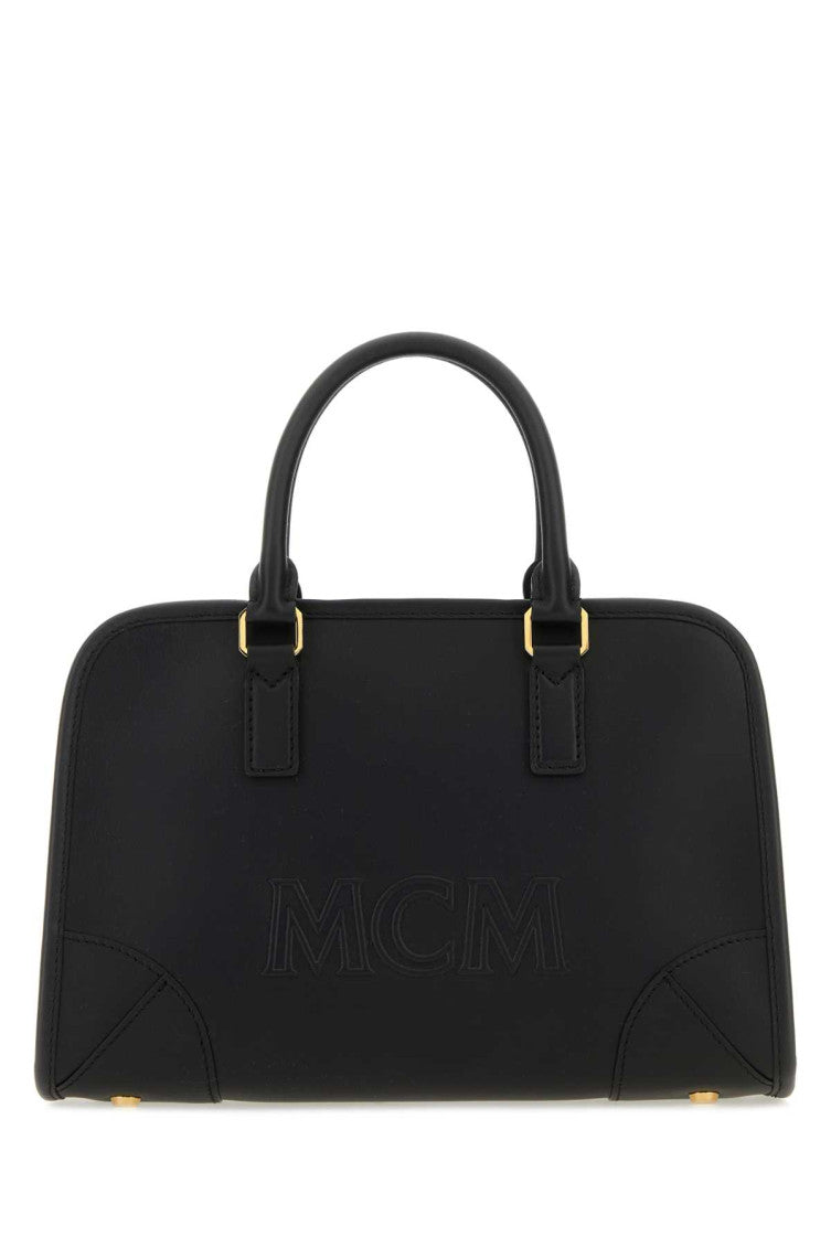 Black leather Aren Boston Medium handbag 1