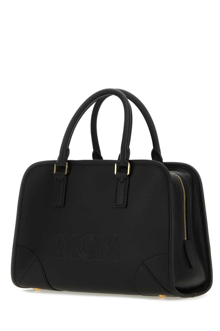 Black leather Aren Boston Medium handbag 2