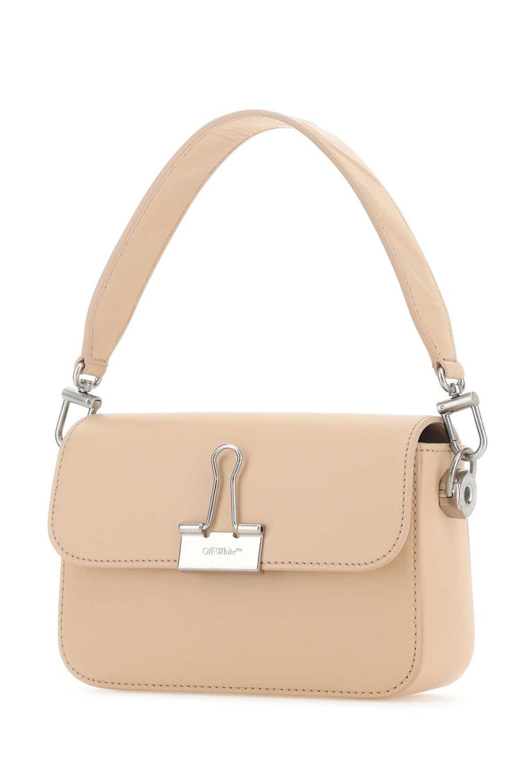Light pink leather small Plain Binder handbag 2