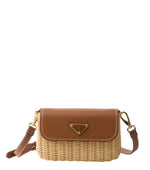 Natural/Brown Logo Small Shoulder Bag 1