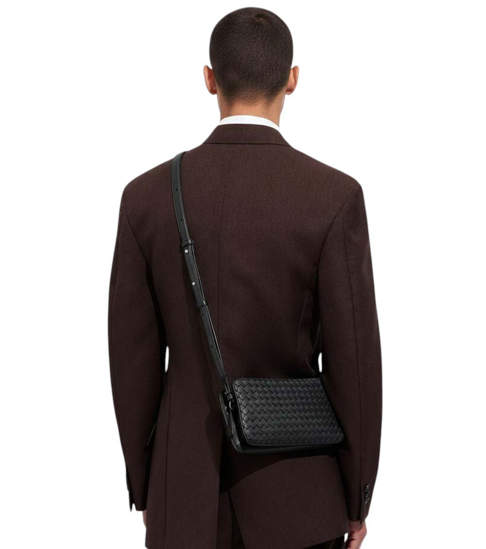 Black Soffietto Small Crossbody Bag 4
