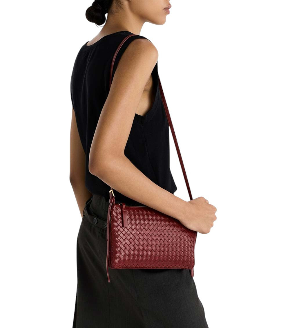 Red Intrecciato Piccolo Medium Crossbody Bag 5