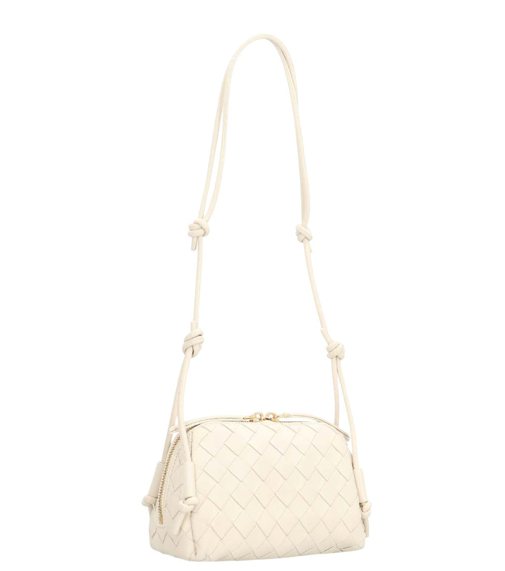 White Intrecciato Concert Mini Crossbody Bag 2
