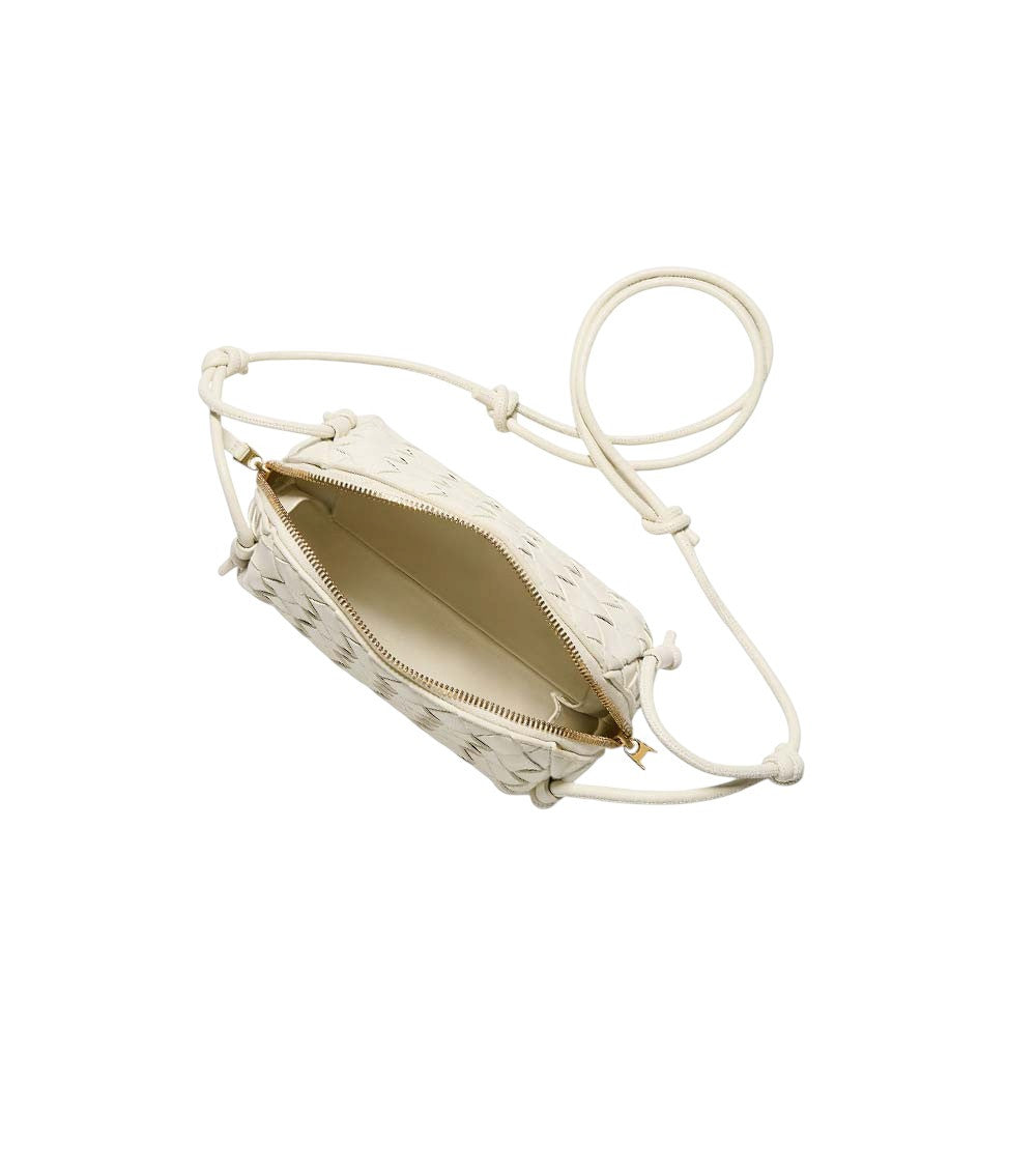 White Intrecciato Concert Mini Crossbody Bag 3