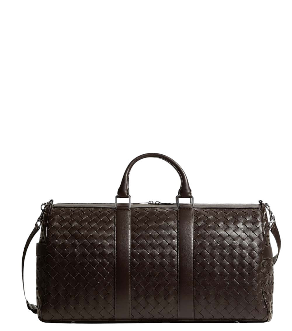 Brown Intrecciato Large Duffle Bag 1