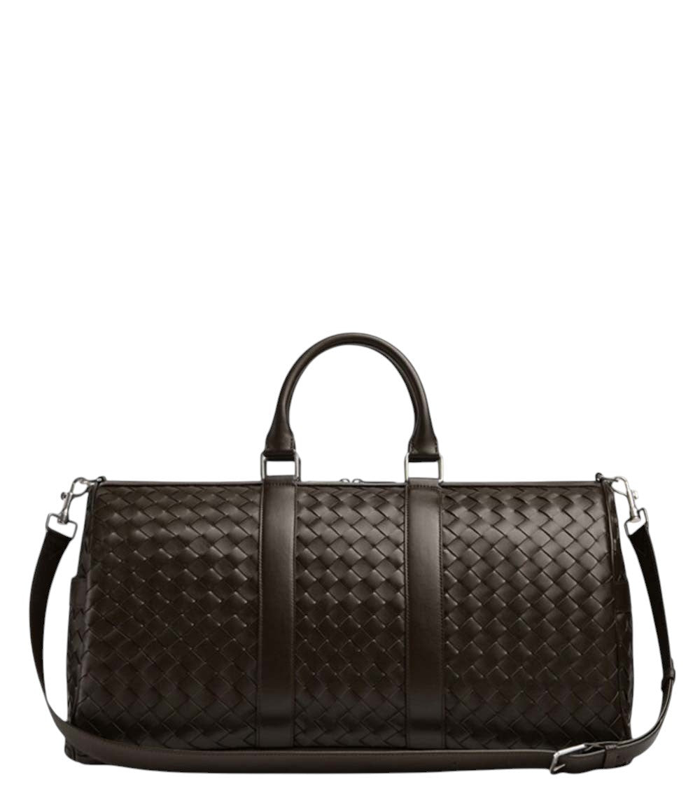 Brown Intrecciato Large Duffle Bag 2