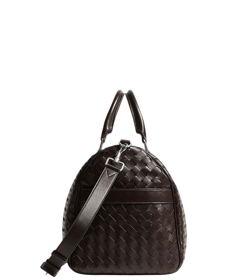 Brown Intrecciato Large Duffle Bag 3
