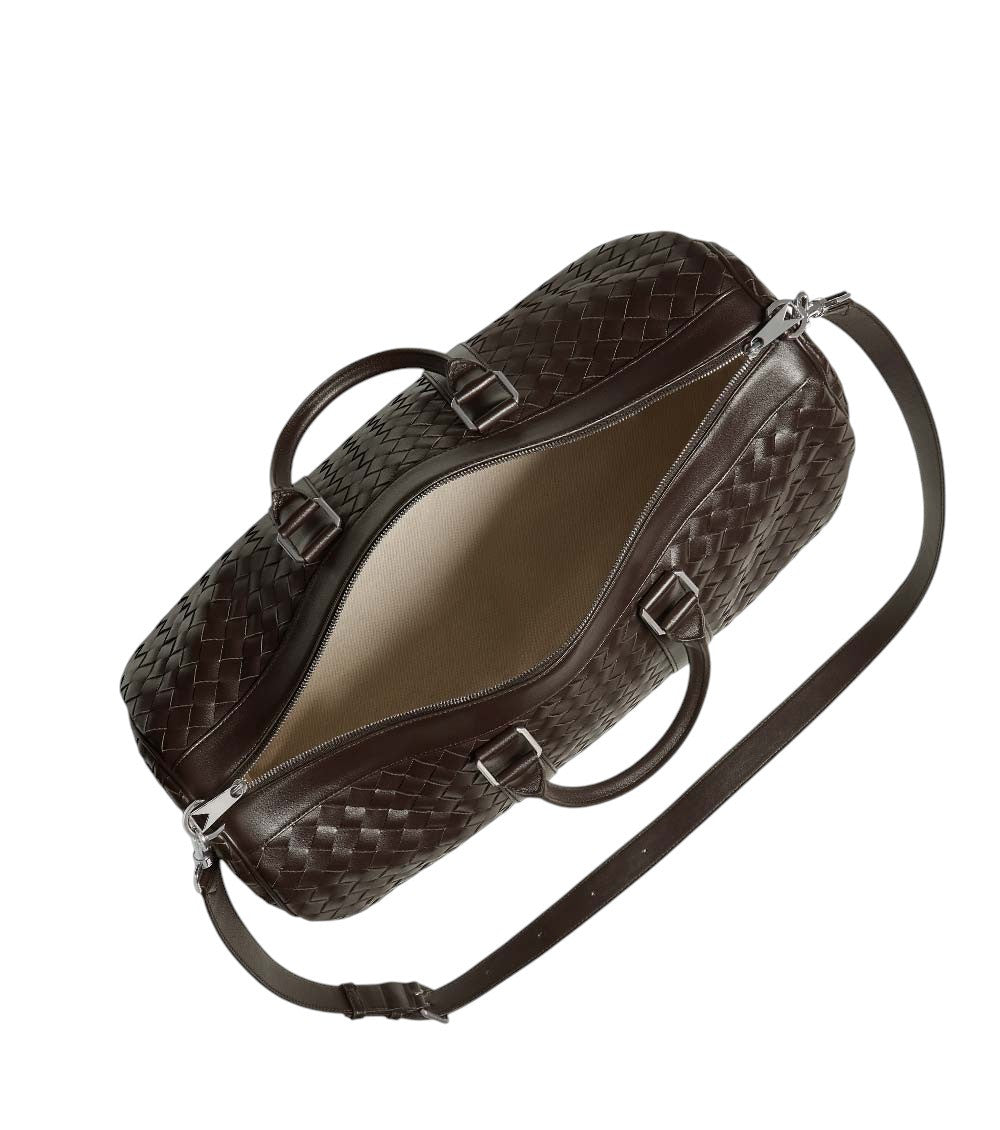 Brown Intrecciato Large Duffle Bag 4