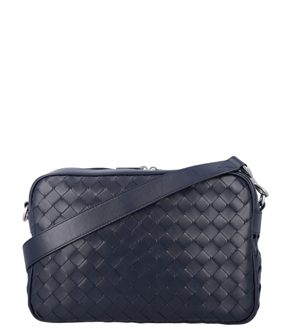 Blue Intrecciato Medium Crossbody Bag 1
