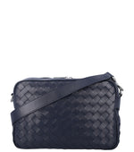 Blue Intrecciato Medium Crossbody Bag 1