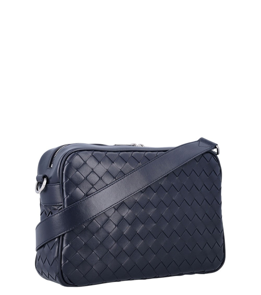 Blue Intrecciato Medium Crossbody Bag 2