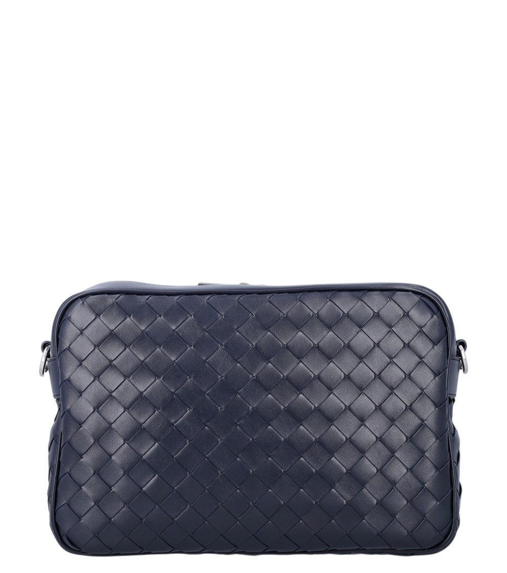 Blue Intrecciato Medium Crossbody Bag 3