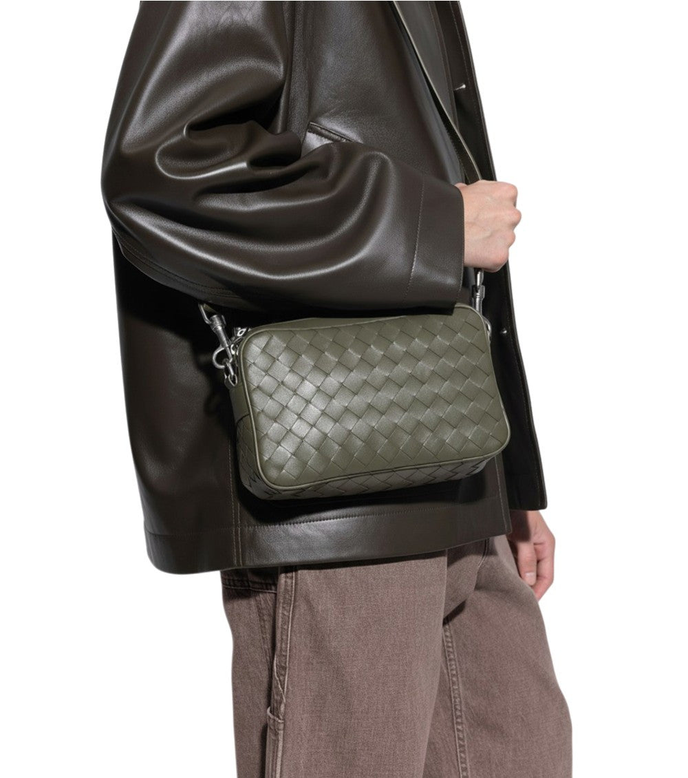 Green Intrecciato Small Crossbody Bag 5