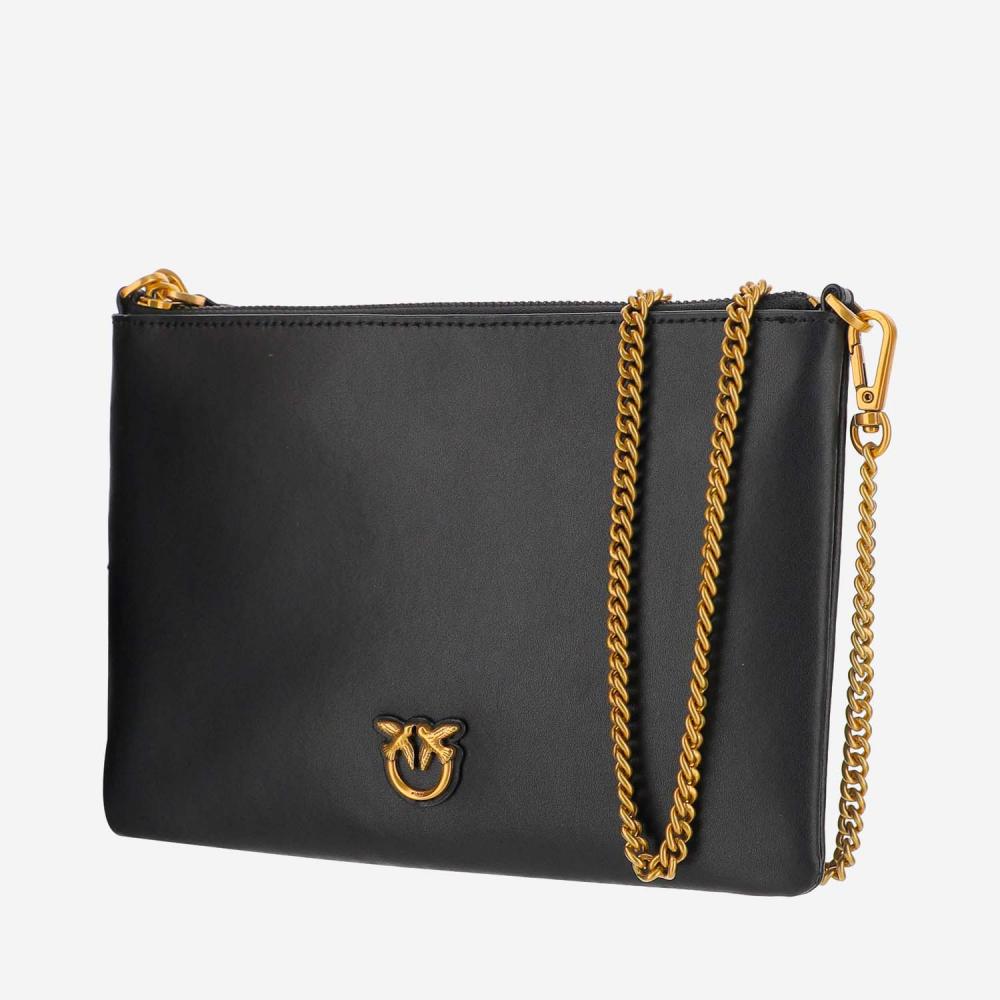 BLACK CLASSIC FLAT CROSSBODY BAG 3