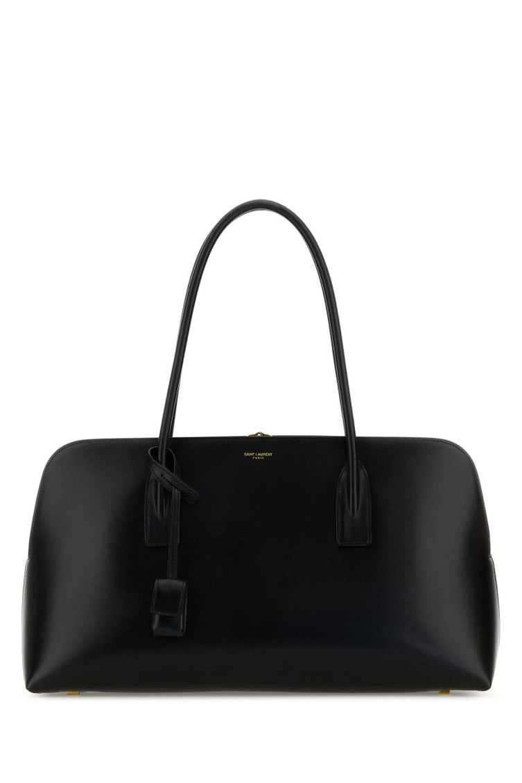 Black Logo Top Zip Tote 1