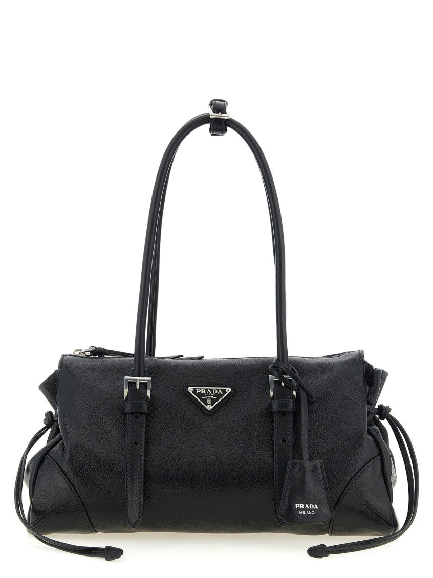 Black Logo Large Shoulder Bag 1