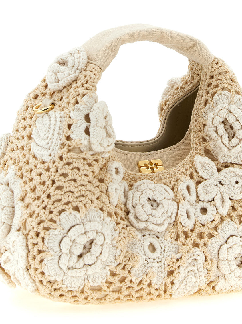 Natural Floral Crochet Mini Hobo 3