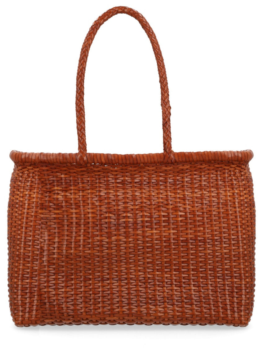 Brown B Weave Large Tote 2