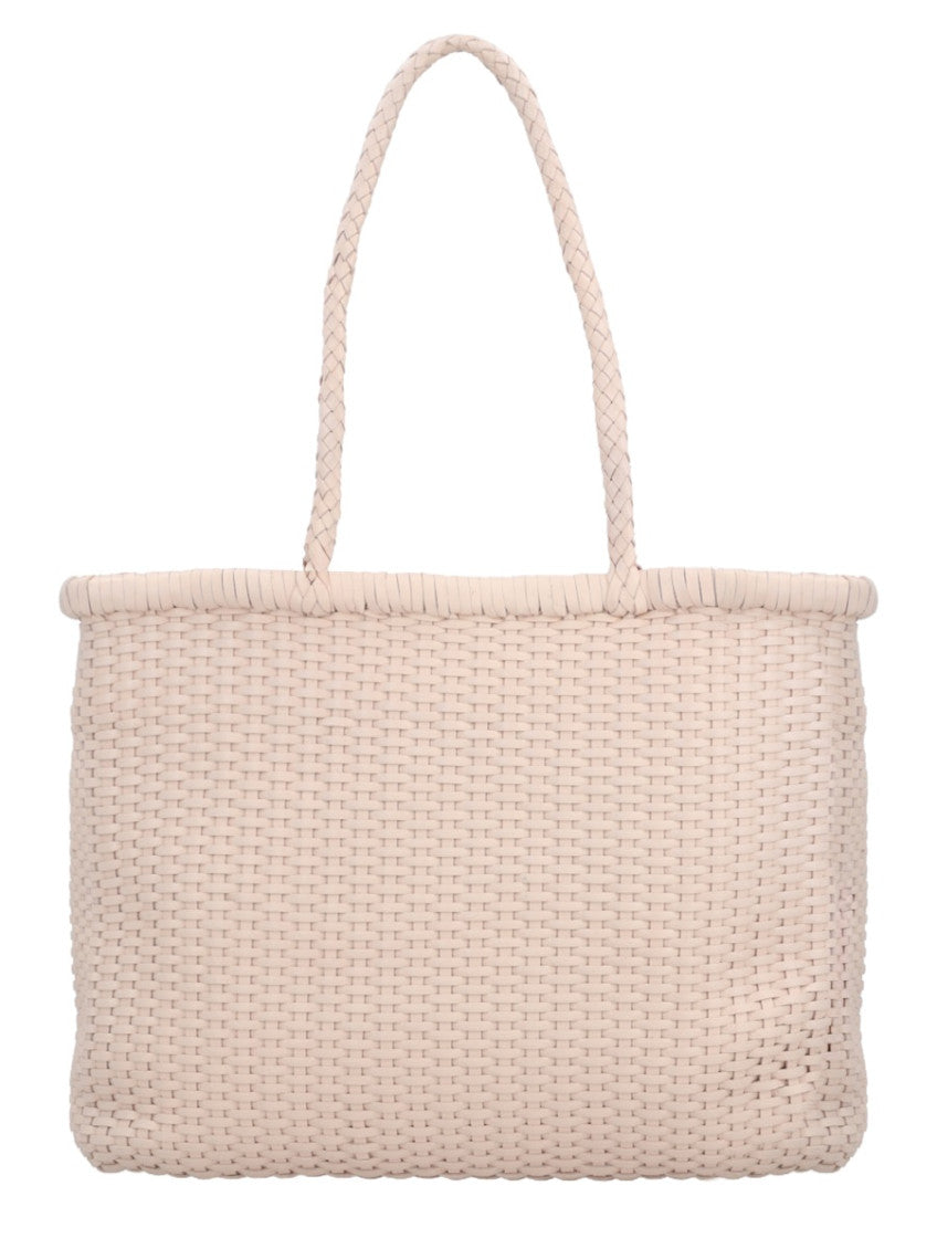 Beige B Weave Medium Shoulder Bag 2
