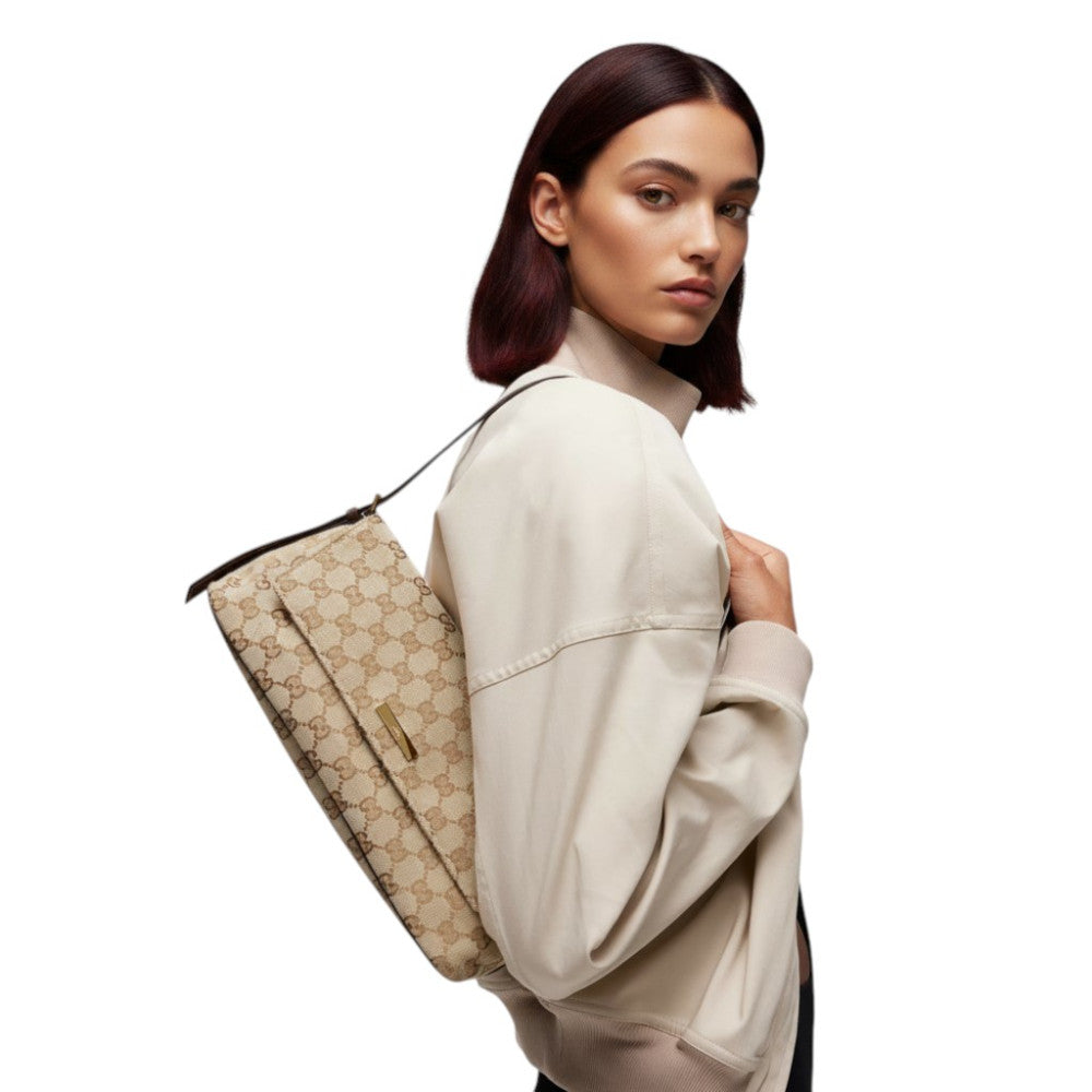 Beige Madison Medium Shoulder Bag 5