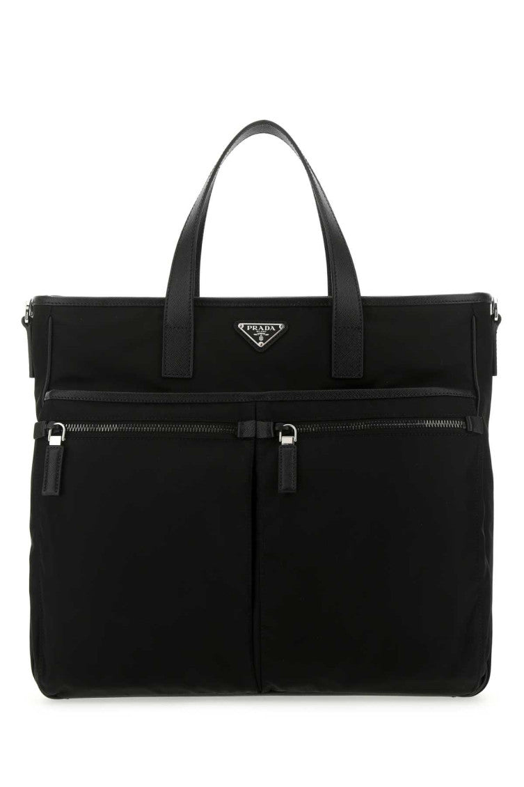 Black Re-Nylon tote bag 1