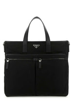 Black Re-Nylon tote bag 1