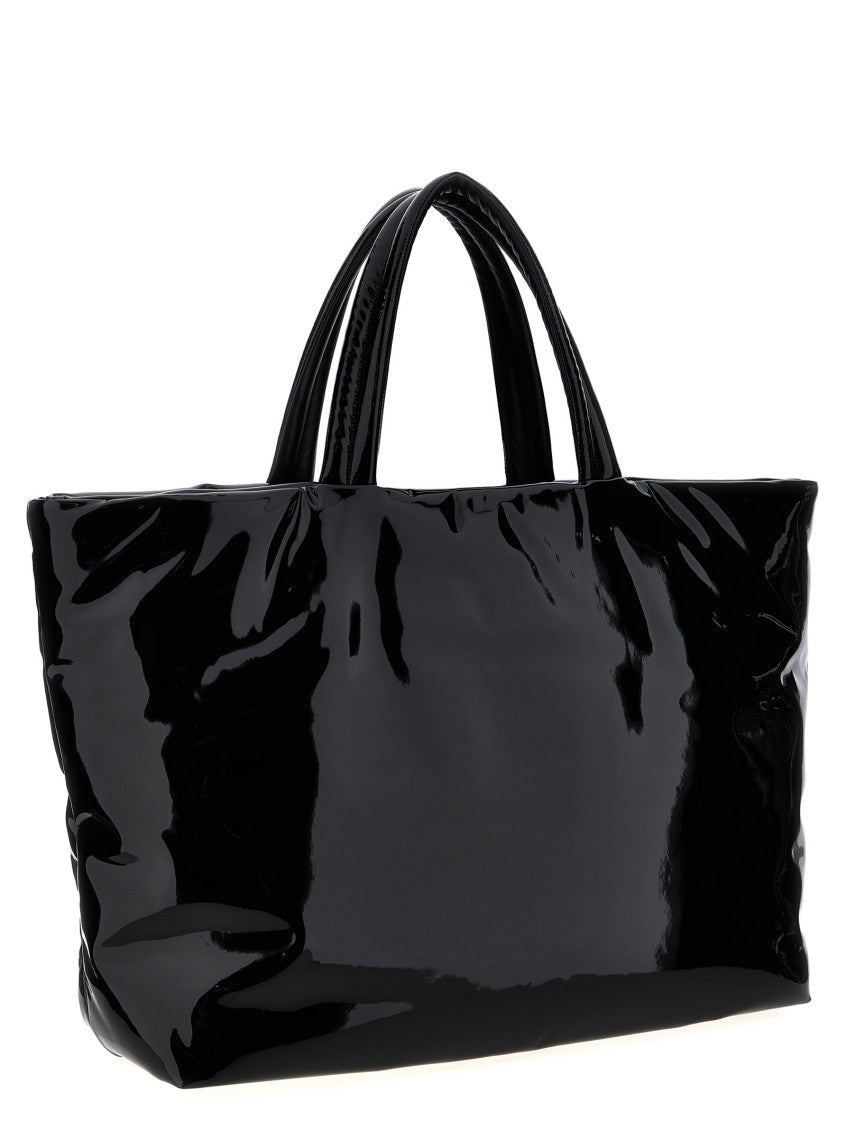 Black logo-debossed tote bag 2