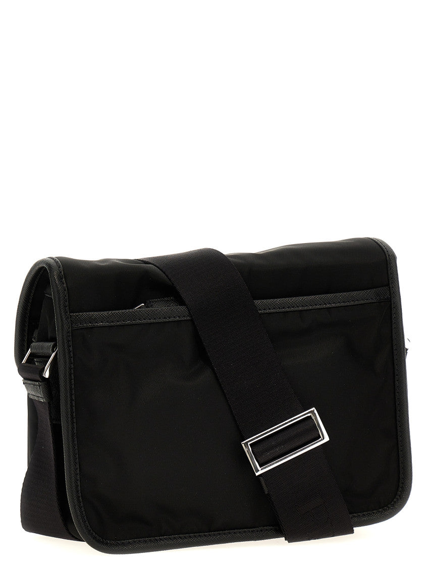Black Re-Nylon Logo Messenger Bag 2