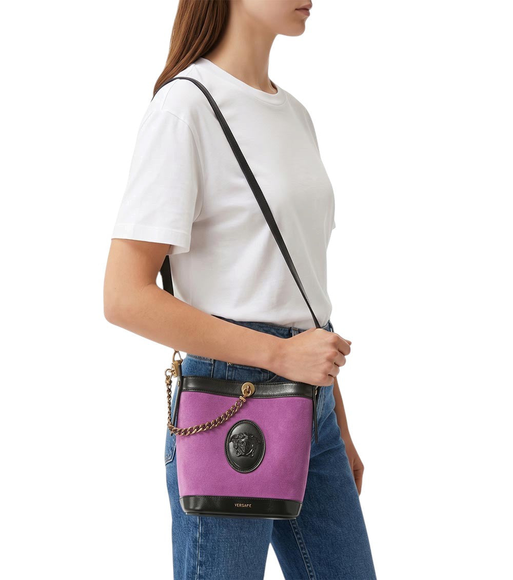 Purple Pivot Mini Bucket Bag 6