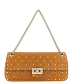 Orange Rockstud Spike Small Shoulder Bag 1