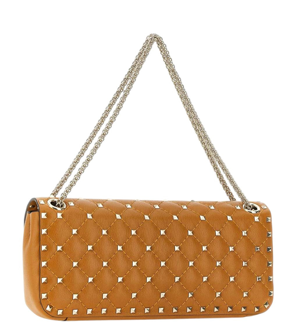 Orange Rockstud Spike Small Shoulder Bag 2