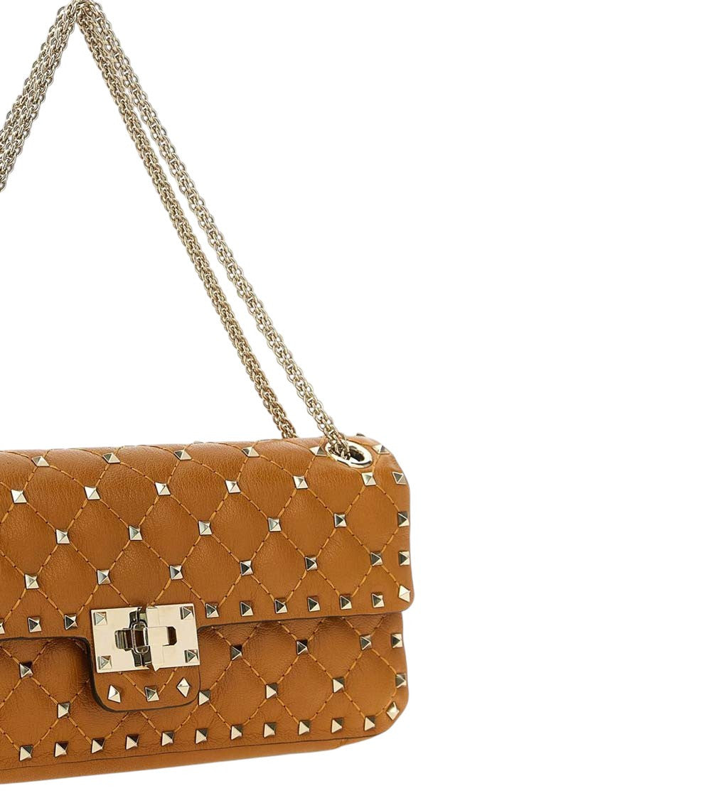 Orange Rockstud Spike Small Shoulder Bag 4