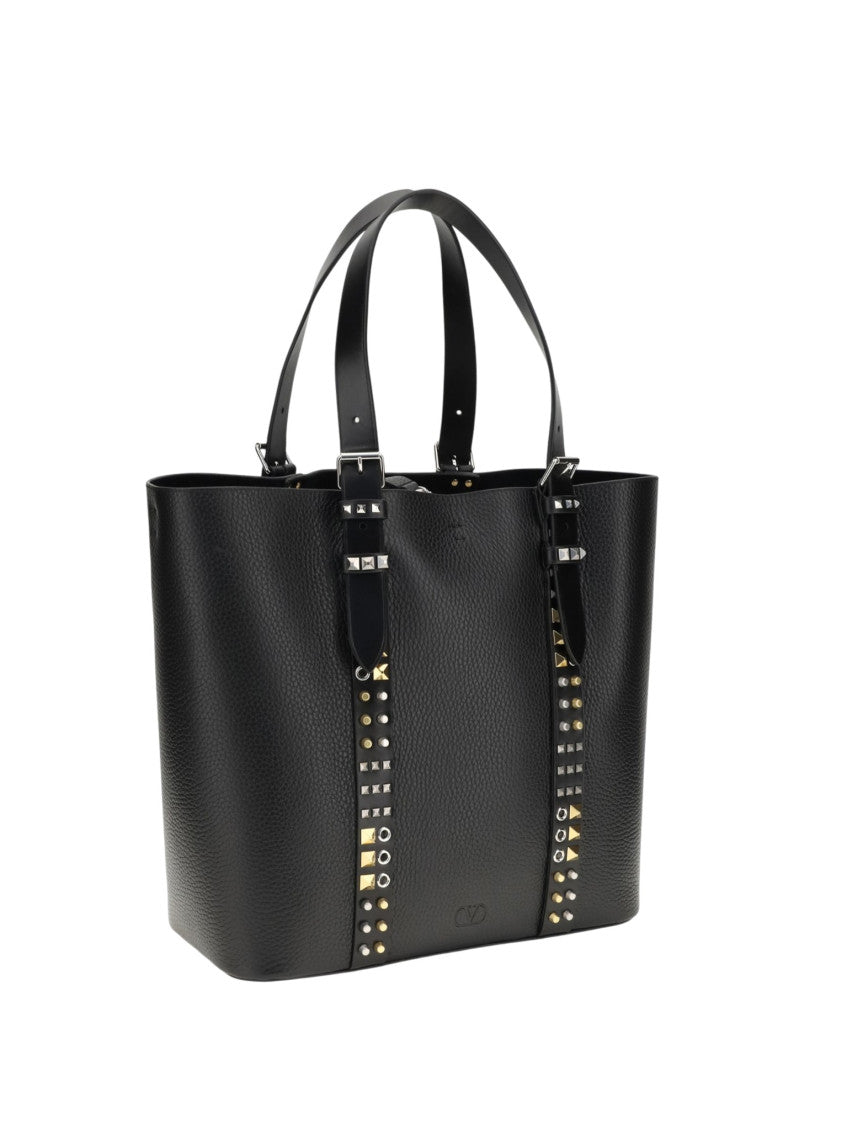 Black Rockstud medium Tote Bag 2