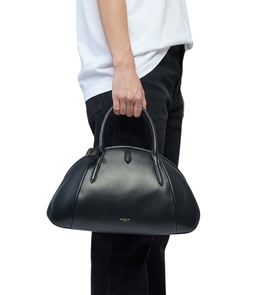 Black Logo Medium Satchel 5