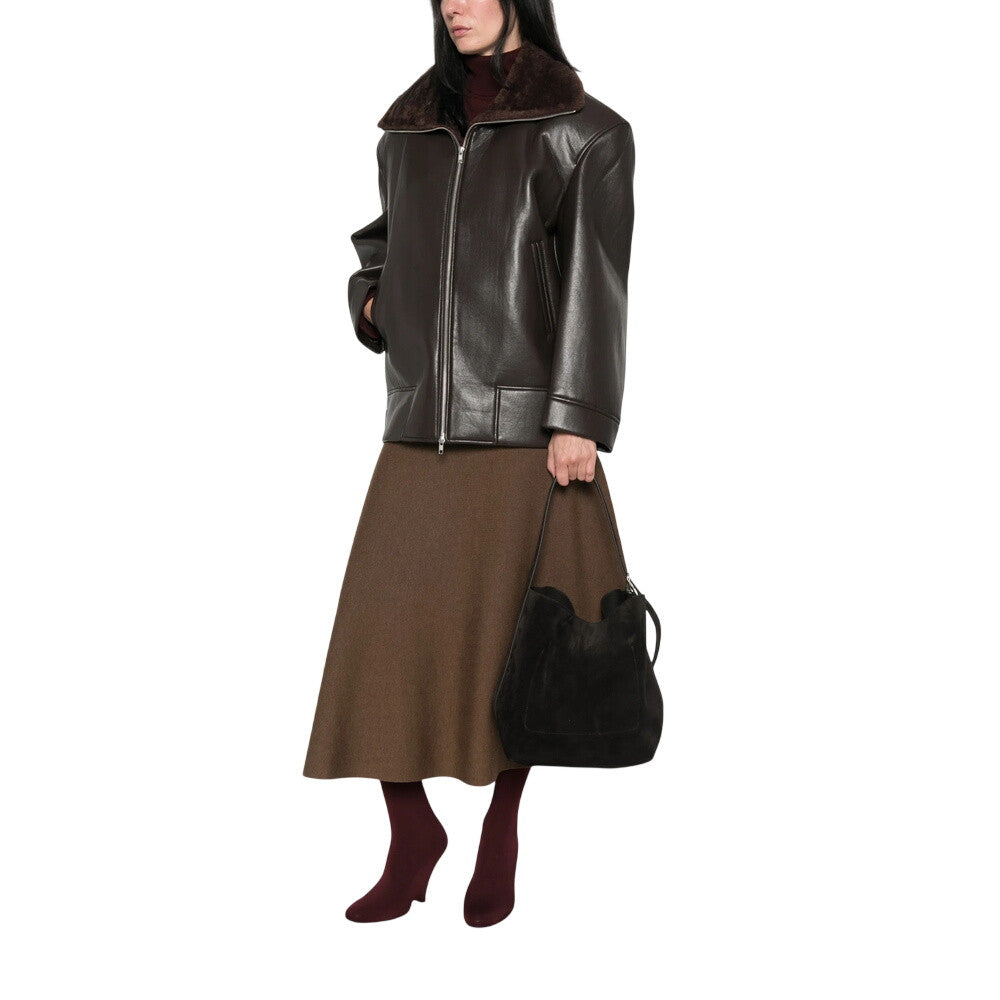 Dark Brown Sculpted Medium Shoulder Bag 4