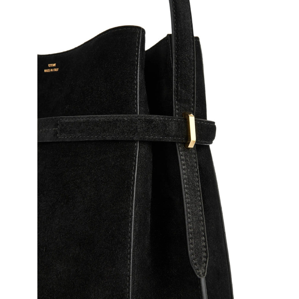 Black Belted Small Bucket Bag 3