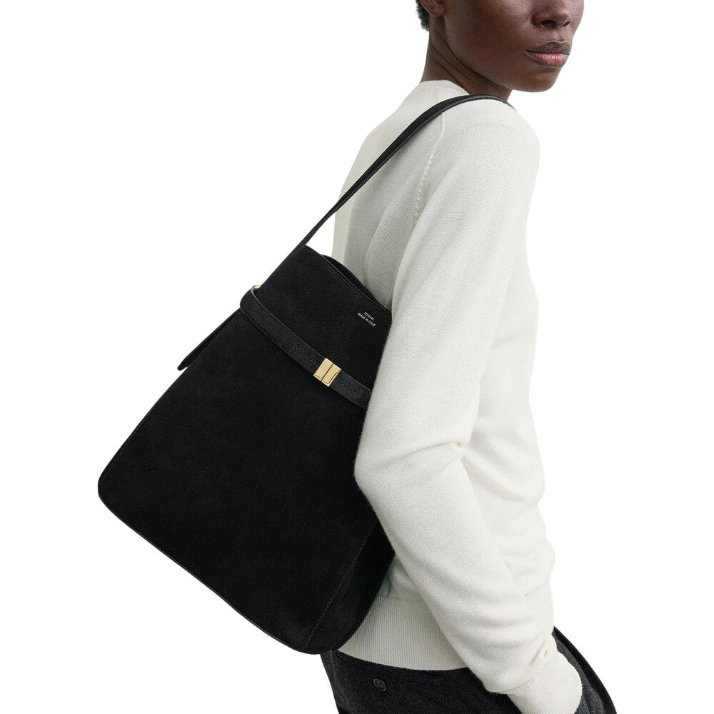Black Belted Small Bucket Bag 4