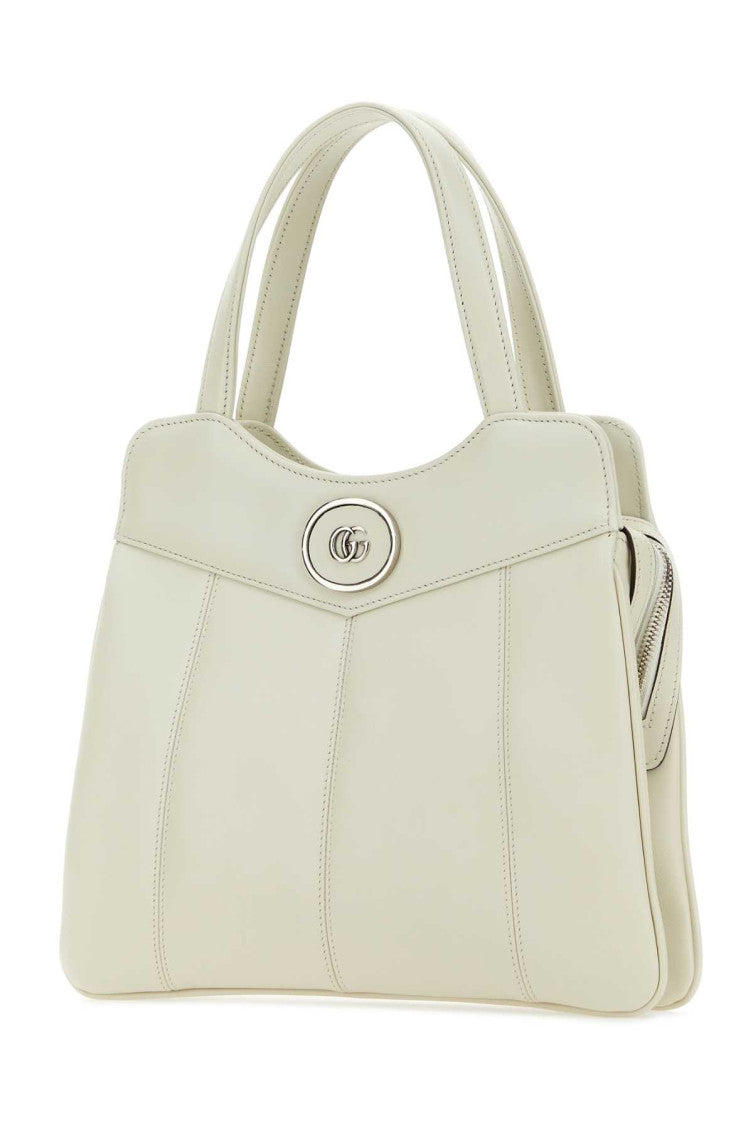 White Petite Top Zip Small Tote 2