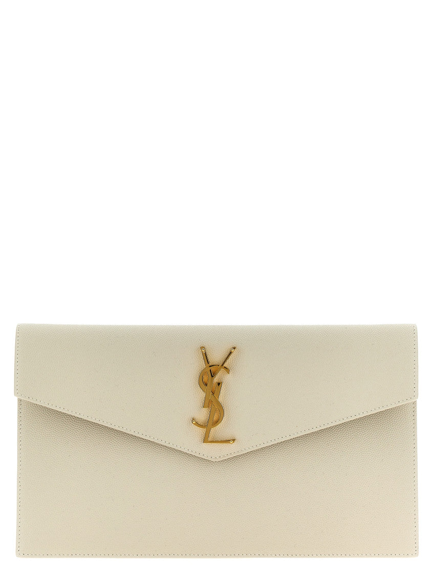 White Uptown Medium Clutch 1