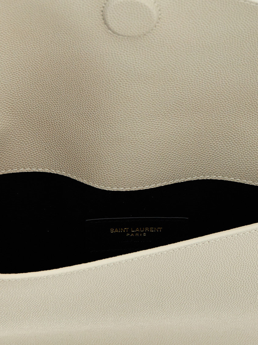 White Uptown Medium Clutch 4
