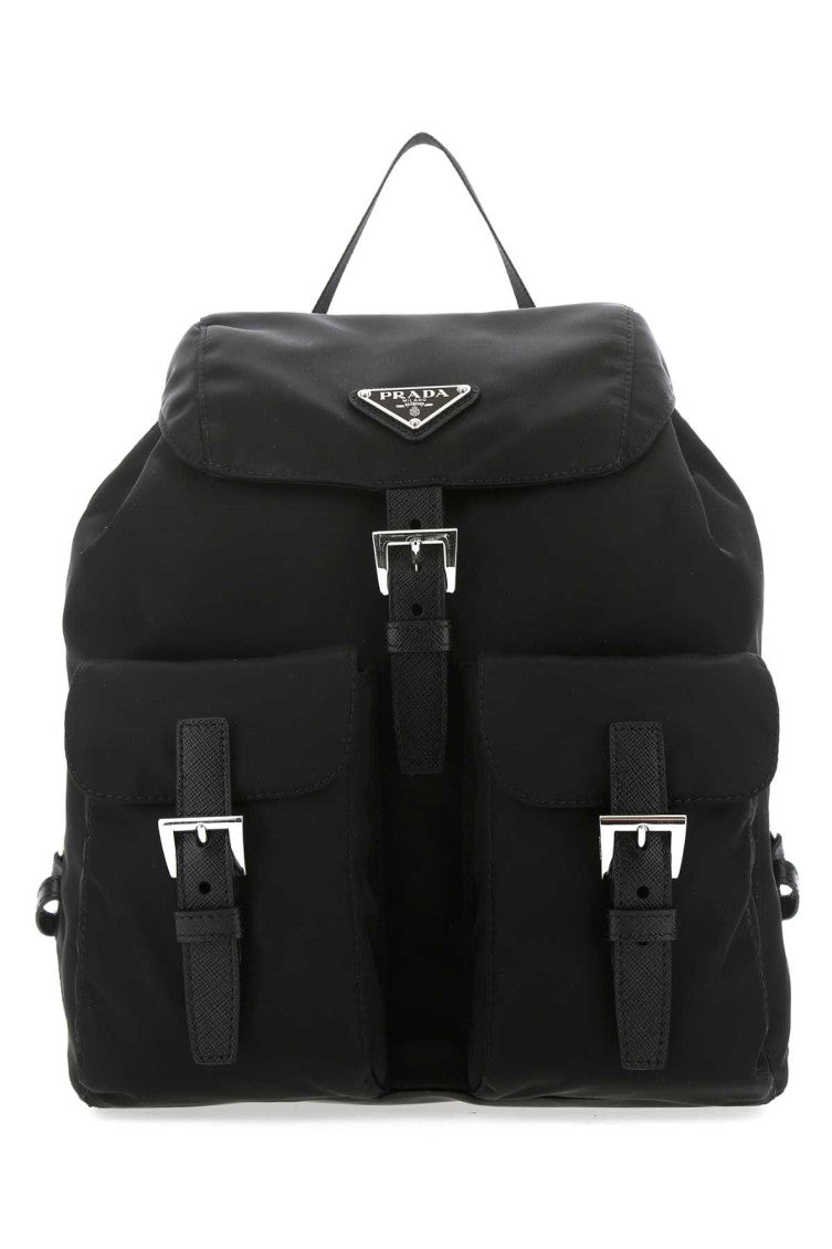 Black Re-nylon small backpack 1