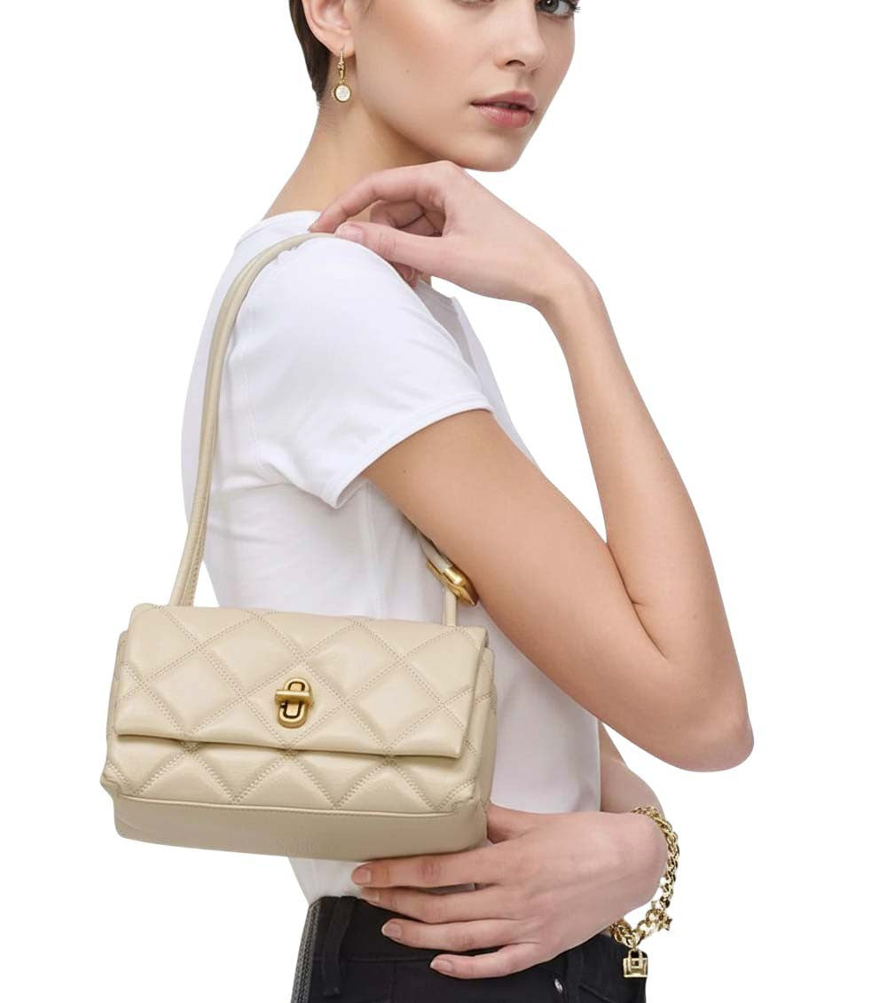 White The Quilted Dual Shoulder Bag 4
