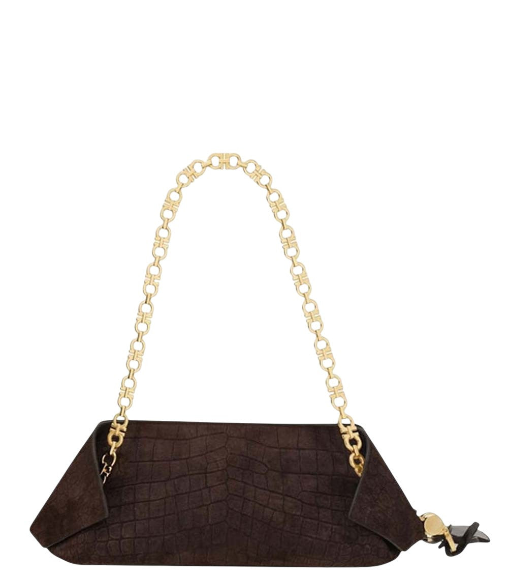 Dark Brown Gancini Small Shoulder Bag 2