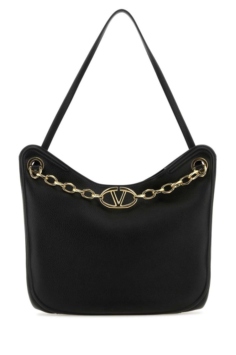 Black VLogo chain-link shoulder bag 1