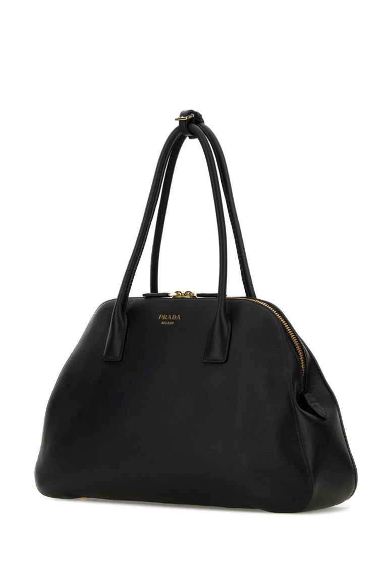Black Logo Top Zip Large Tote 2