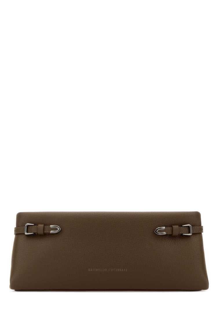 Mud Brown Textured Clutch 1
