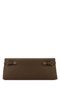 Mud Brown Textured Clutch 1
